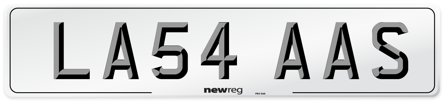 LA54 AAS Number Plate from New Reg
